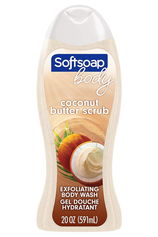 Body Wash Exfoliating Scrub, Coconut Butter Scent, 20 Oz Bottle - Velinare