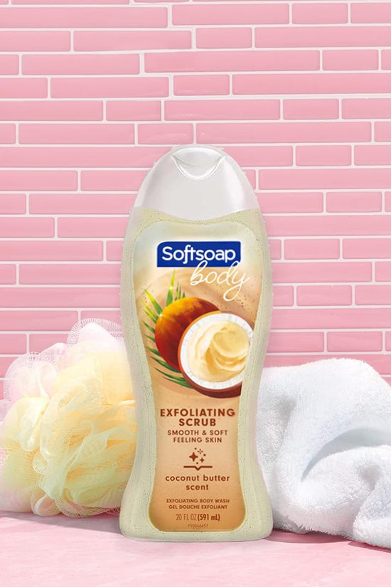 Body Wash Exfoliating Scrub, Coconut Butter Scent, 20 Oz Bottle - Velinare