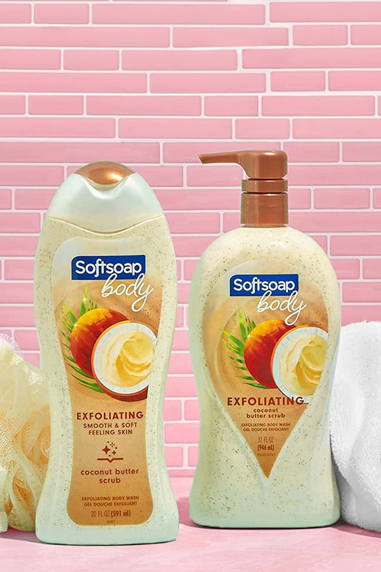 Body Wash Exfoliating Scrub, Coconut Butter Scent, 20 Oz Bottle - Velinare