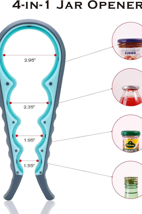 Bottle Opener, Multifunctional Blue and Grey Jar Opener, Jar Openers for Seniors - Velinare