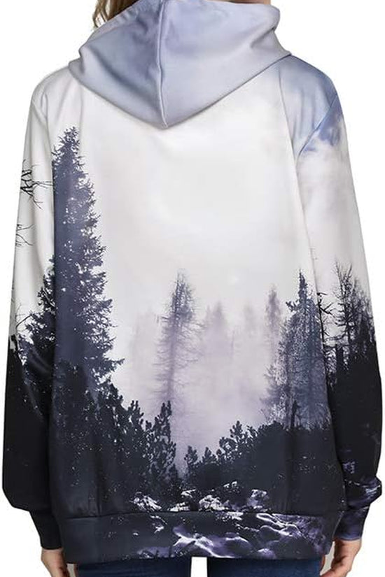 Unisex Hoodies 3D Print Galaxy Pullover Hooded Sweatshirt Hoodies with Big Pockets for Men, Teen Boy, Women