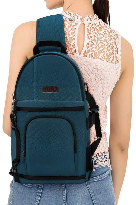 Camera Sling Bag, Dslr/Slr/Mirrorless Camera Backpack Case Shockproof Photography Backpack with Tripod Holder & Removable Modular Inserts Compatible with Canon/Nikon/Sony/Fuji - Velinare