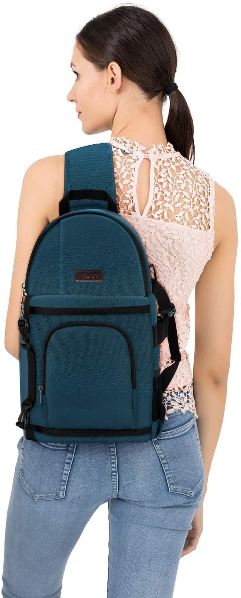 Camera Sling Bag, Dslr/Slr/Mirrorless Camera Backpack Case Shockproof Photography Backpack with Tripod Holder & Removable Modular Inserts Compatible with Canon/Nikon/Sony/Fuji - Velinare