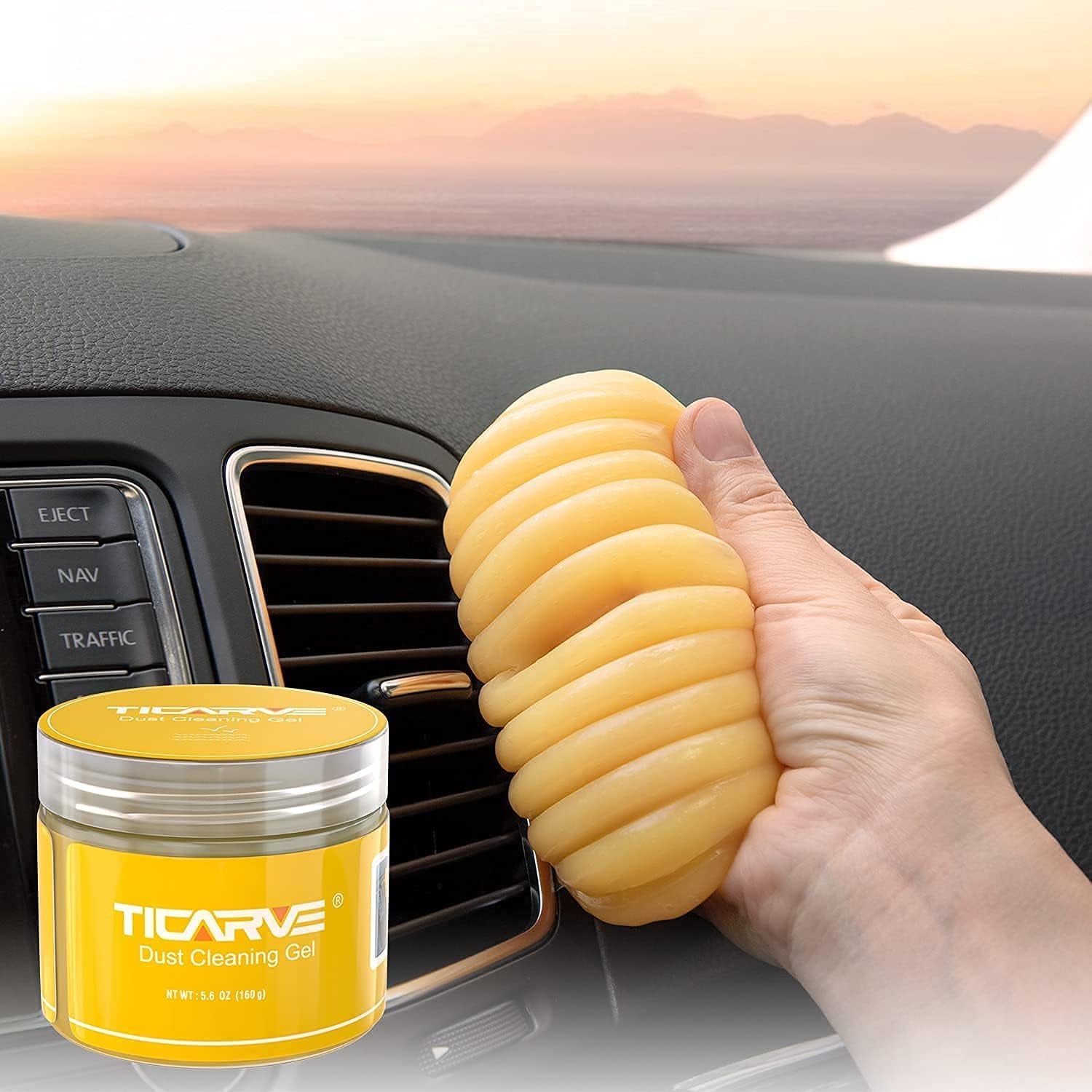 Car Cleaning Gel Car Cleaning Putty Car Slime for Cleaning Car Detailing Putty Detail Tools Car Interior Cleaner Automotive Car Cleaning Kits Yellow Rose - Velinare