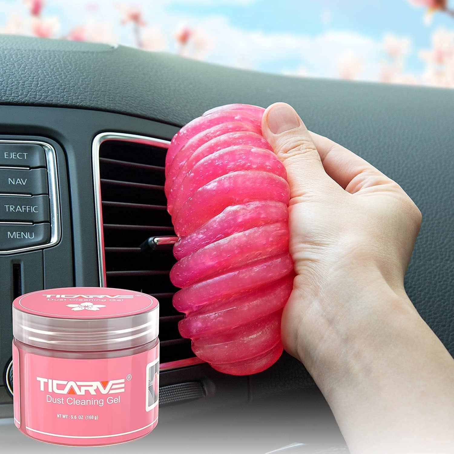 Car Cleaning Gel Car Cleaning Putty Car Slime for Cleaning Car Detailing Putty Detail Tools Car Interior Cleaner Automotive Car Cleaning Kits Yellow Rose - Velinare