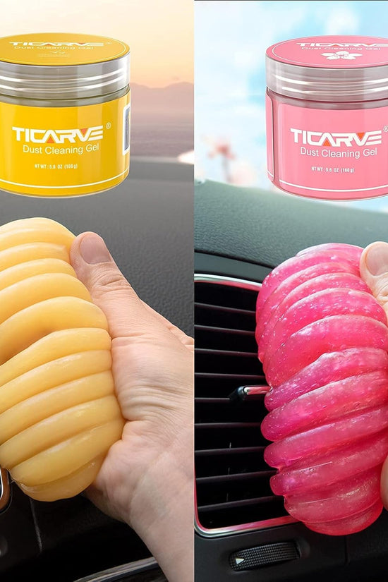 Car Cleaning Gel Car Cleaning Putty Car Slime for Cleaning Car Detailing Putty Detail Tools Car Interior Cleaner Automotive Car Cleaning Kits Yellow Rose - Velinare