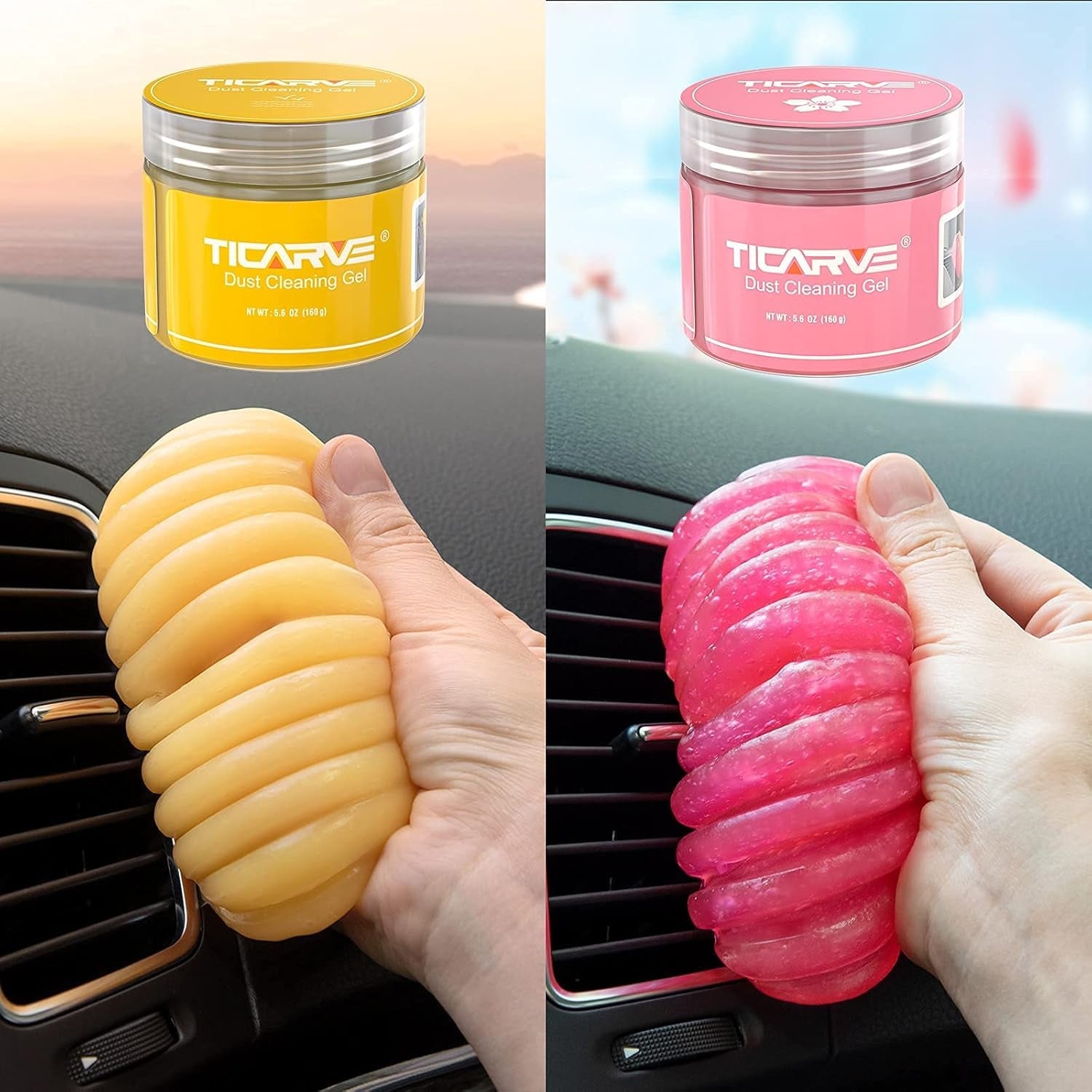 Car Cleaning Gel Car Cleaning Putty Car Slime for Cleaning Car Detailing Putty Detail Tools Car Interior Cleaner Automotive Car Cleaning Kits Yellow Rose - Velinare
