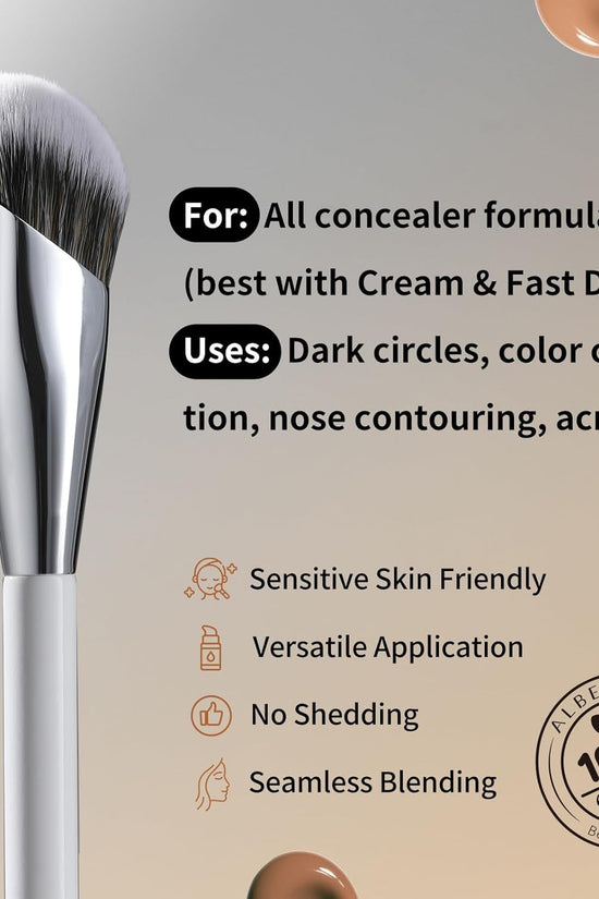 Concealer Brush, Angled under Eye Makeup Small Foundation Precision Face Blending Brush (193 Concealer Brush) - Velinare