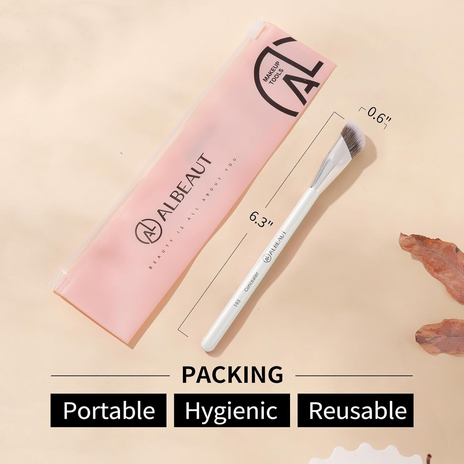 Concealer Brush, Angled under Eye Makeup Small Foundation Precision Face Blending Brush (193 Concealer Brush) - Velinare