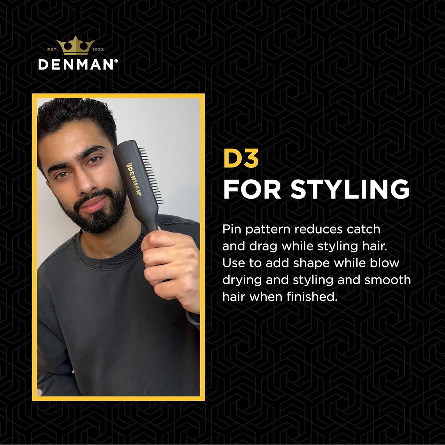 D3 7 Rows Curly Hair Brush Detangling Detangling Detangling Shaping Curls Defining Hair Brush for Men and Women - Velinare