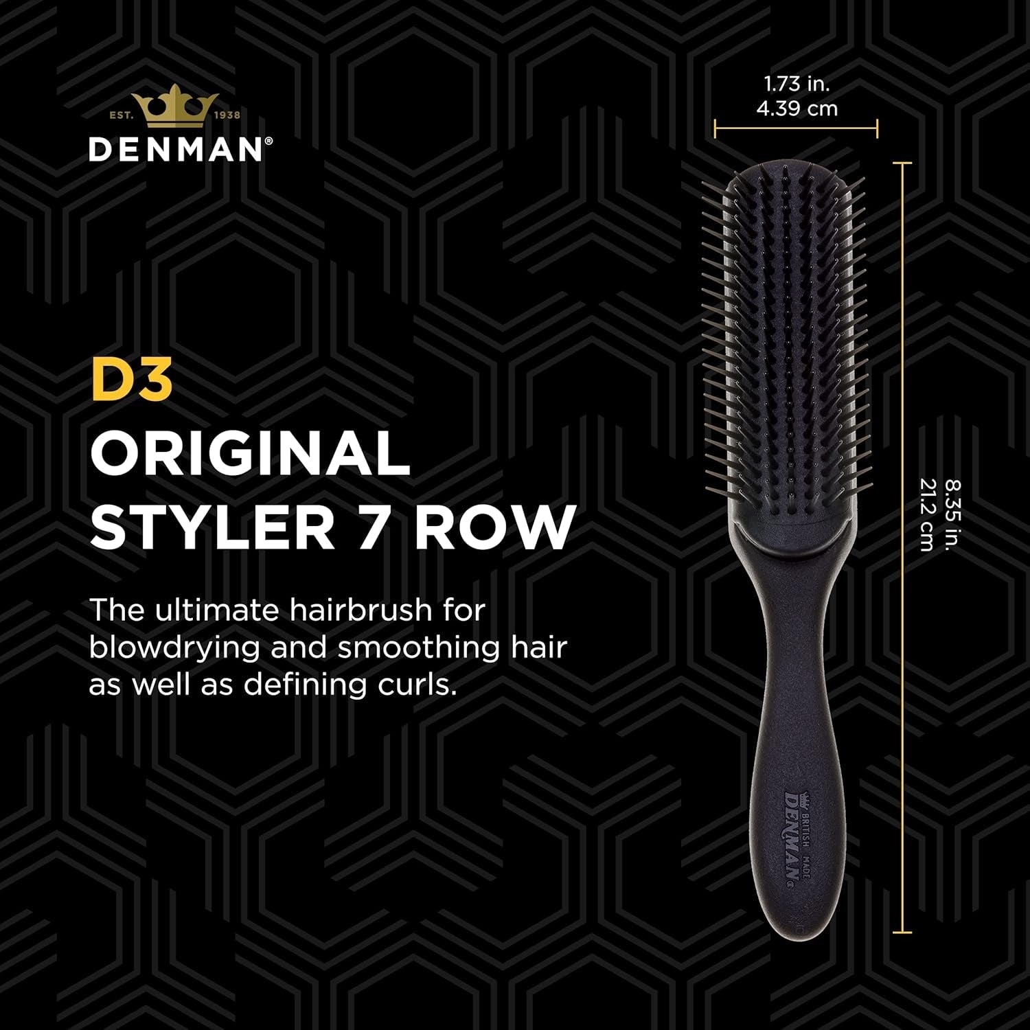 D3 7 Rows Curly Hair Brush Detangling Detangling Detangling Shaping Curls Defining Hair Brush for Men and Women - Velinare