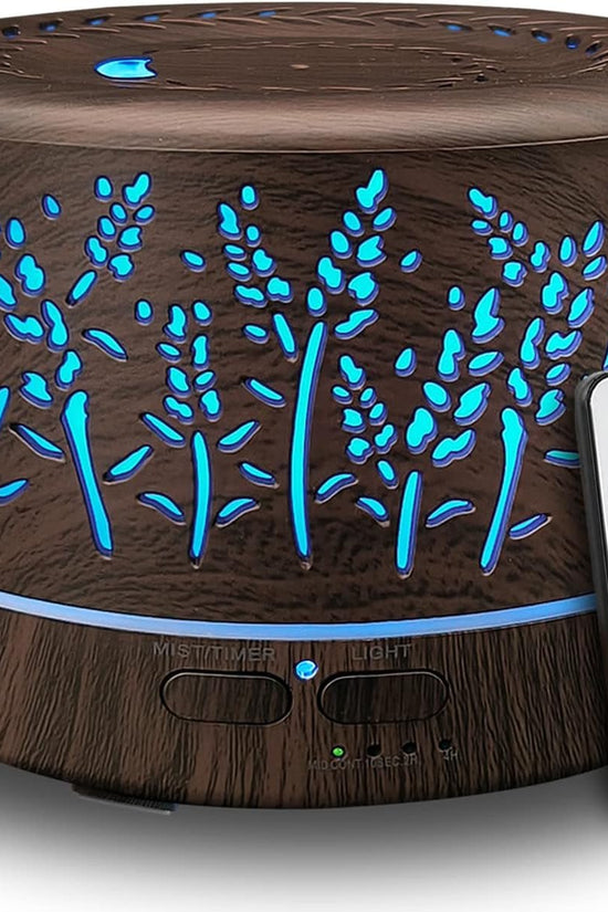 Diffusers for Essential Oils Large Room 600Ml,Essential Oil Diffusers for Home with R/C,Cool Mist Humidifier,7 Colors Lights & 3 Mist Mode Waterless Auto off for Office - Velinare