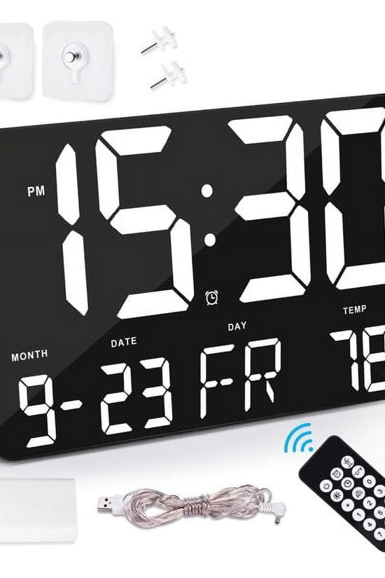 Digital Wall Alarm Clock, LED Digital Clock Large Numbers Display 11.4