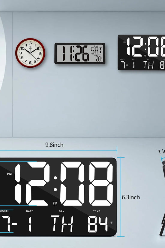 Digital Wall Alarm Clock, LED Digital Clock Large Numbers Display 11.4