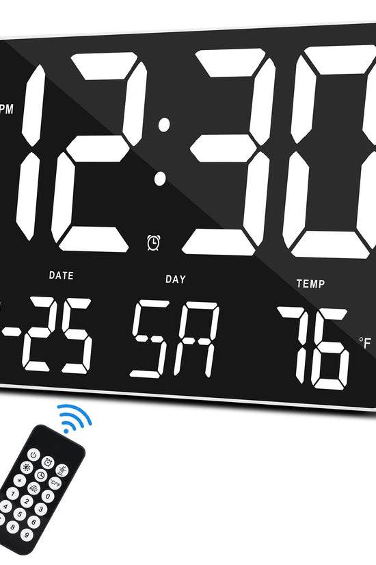Digital Wall Alarm Clock, LED Digital Clock Large Numbers Display 11.4