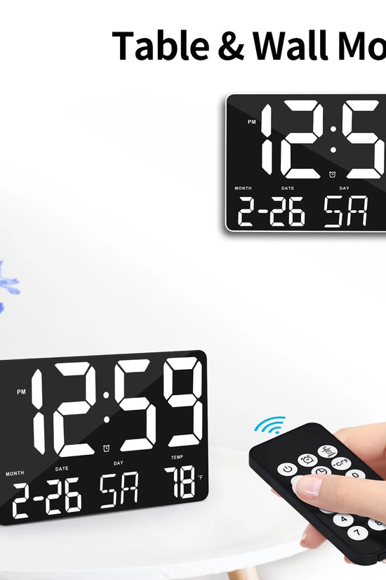 Digital Wall Alarm Clock, LED Digital Clock Large Numbers Display 11.4