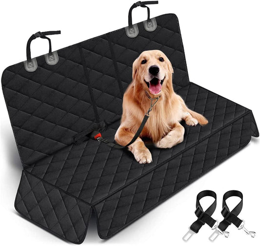 Dog Car Seat Cover, Back Seat Cover for Dogs Pet Car Seat Protector Waterproof Bench Car Seat Cover, Non - Slip Reat Seat Cover Fits Middle Armrest for Most Cars Trucks Suvs - Black - Velinare