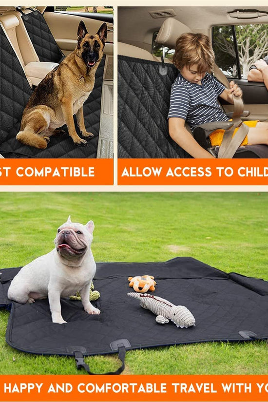 Dog Car Seat Cover, Back Seat Cover for Dogs Pet Car Seat Protector Waterproof Bench Car Seat Cover, Non - Slip Reat Seat Cover Fits Middle Armrest for Most Cars Trucks Suvs - Black - Velinare