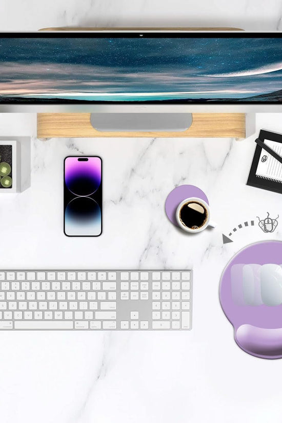 Ergonomic Mouse Pad with Wrist Support, Cute Wrist Pad with Non - Slip Rubber Base for Computer, Laptop, Home Office Gaming, Working, Easy Typing & Pain Relief,Clove Purple - Velinare