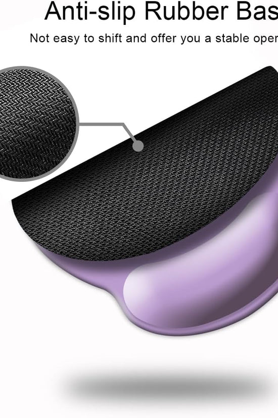 Ergonomic Mouse Pad with Wrist Support, Cute Wrist Pad with Non - Slip Rubber Base for Computer, Laptop, Home Office Gaming, Working, Easy Typing & Pain Relief,Clove Purple - Velinare