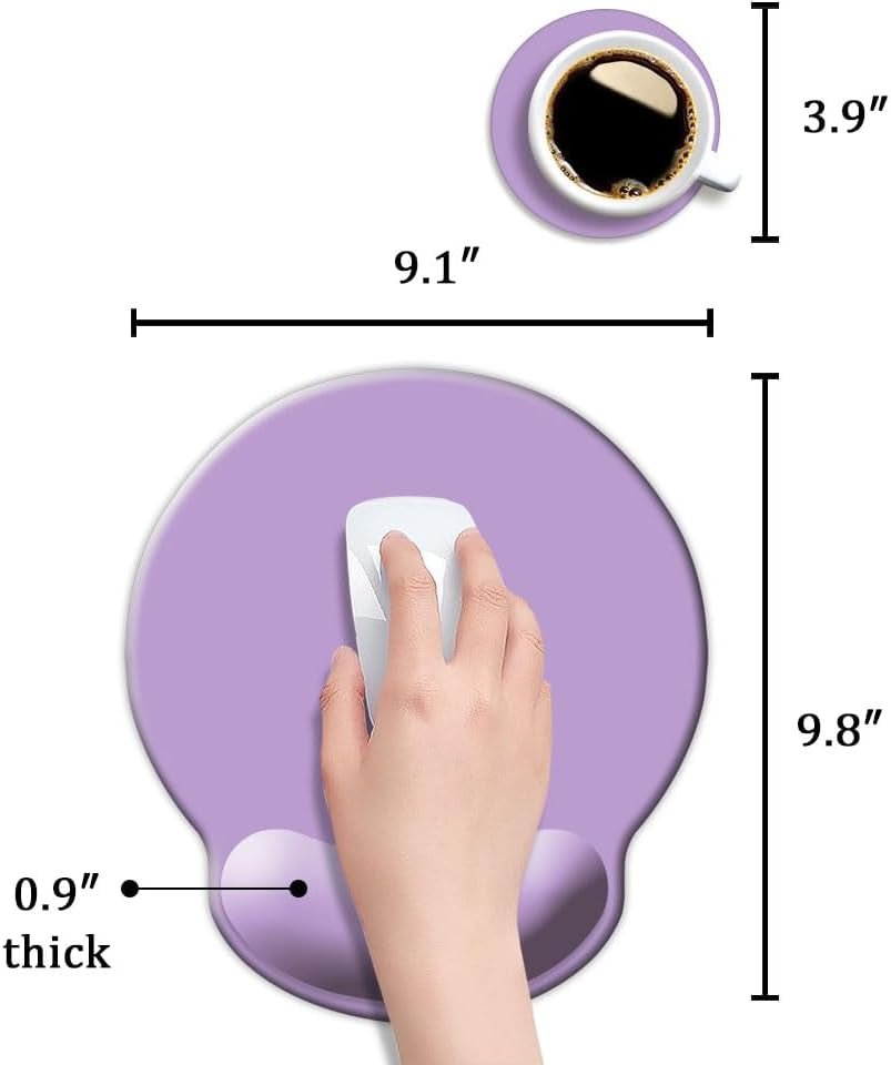 Ergonomic Mouse Pad with Wrist Support, Cute Wrist Pad with Non - Slip Rubber Base for Computer, Laptop, Home Office Gaming, Working, Easy Typing & Pain Relief,Clove Purple - Velinare