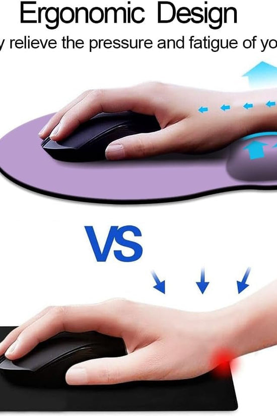 Ergonomic Mouse Pad with Wrist Support, Cute Wrist Pad with Non - Slip Rubber Base for Computer, Laptop, Home Office Gaming, Working, Easy Typing & Pain Relief,Clove Purple - Velinare