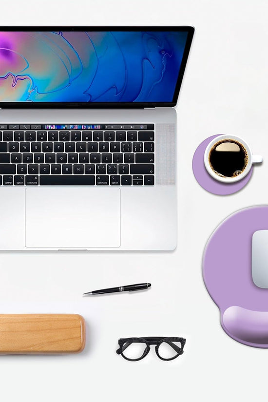 Ergonomic Mouse Pad with Wrist Support, Cute Wrist Pad with Non - Slip Rubber Base for Computer, Laptop, Home Office Gaming, Working, Easy Typing & Pain Relief,Clove Purple - Velinare