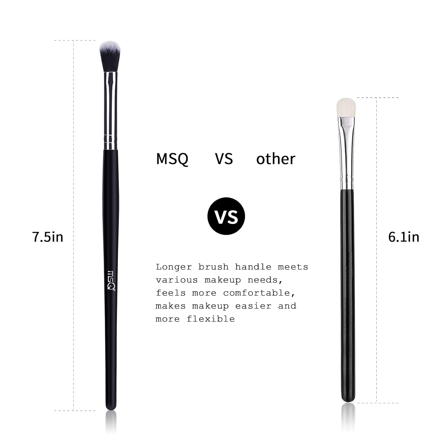 Eye Makeup Brushes 12Pcs Eyeshadow Makeup Brushes Set with Soft Synthetic Hairs & Real Longer Wood Handle for Eyeshadow, Eyelash,Eyebrow, Eyeliner, Blending, Conclear(Black) - Velinare