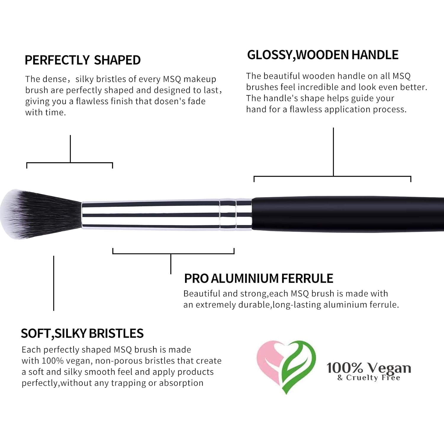 Eye Makeup Brushes 12Pcs Eyeshadow Makeup Brushes Set with Soft Synthetic Hairs & Real Longer Wood Handle for Eyeshadow, Eyelash,Eyebrow, Eyeliner, Blending, Conclear(Black) - Velinare