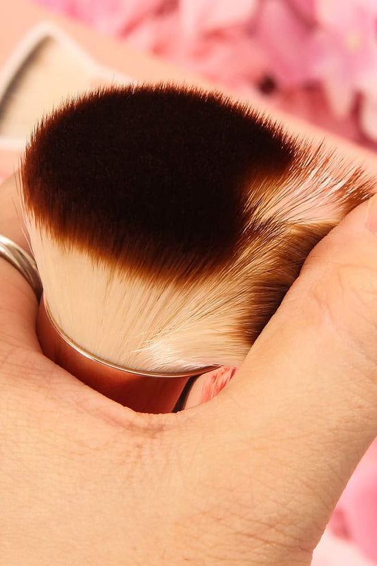 Flat Top Kabuki Foundation Brush - Premium Makeup Brush for Liquid, Cream, and Powder - Buffing, Blending, and Face,Pink - Velinare
