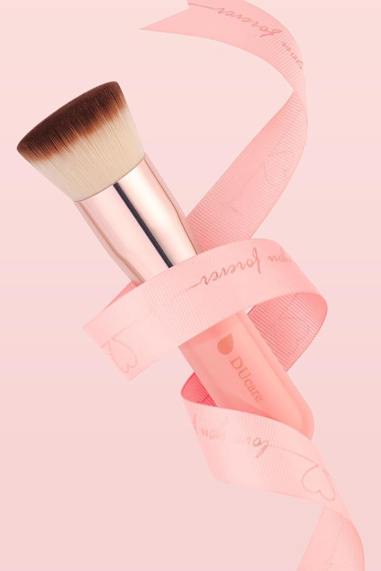 Flat Top Kabuki Foundation Brush - Premium Makeup Brush for Liquid, Cream, and Powder - Buffing, Blending, and Face,Pink - Velinare