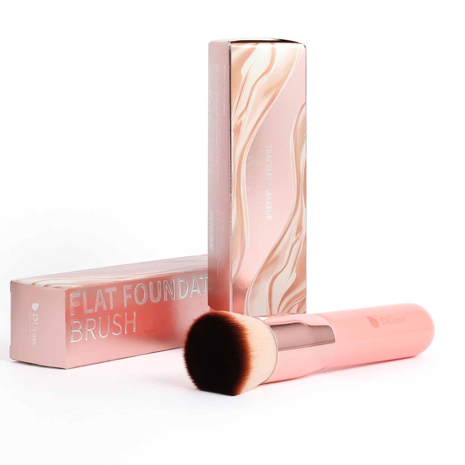 Flat Top Kabuki Foundation Brush - Premium Makeup Brush for Liquid, Cream, and Powder - Buffing, Blending, and Face,Pink - Velinare