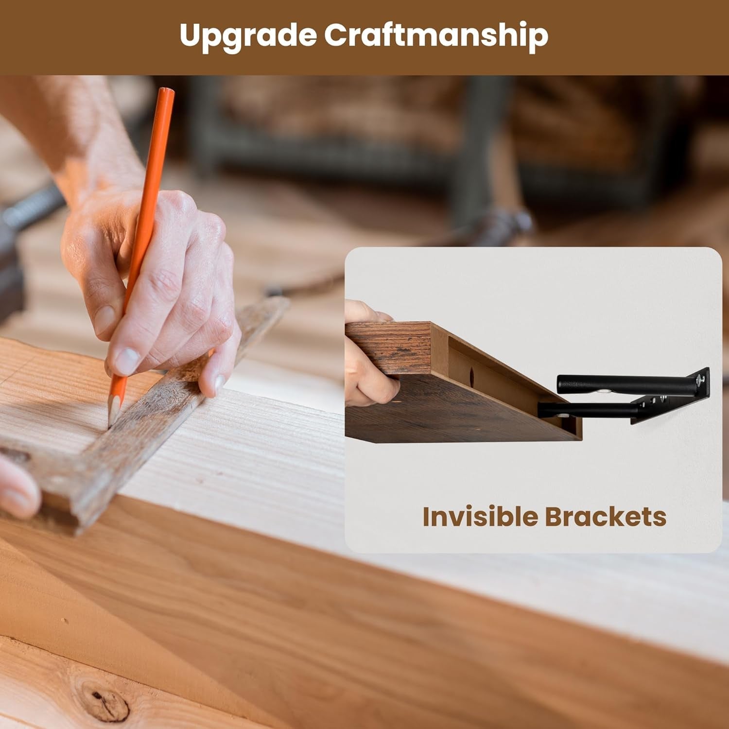 Floating Shelves for Wall, Rustic Wood Wall Mounted Shelves for Bathroom, Bedroo - Velinare