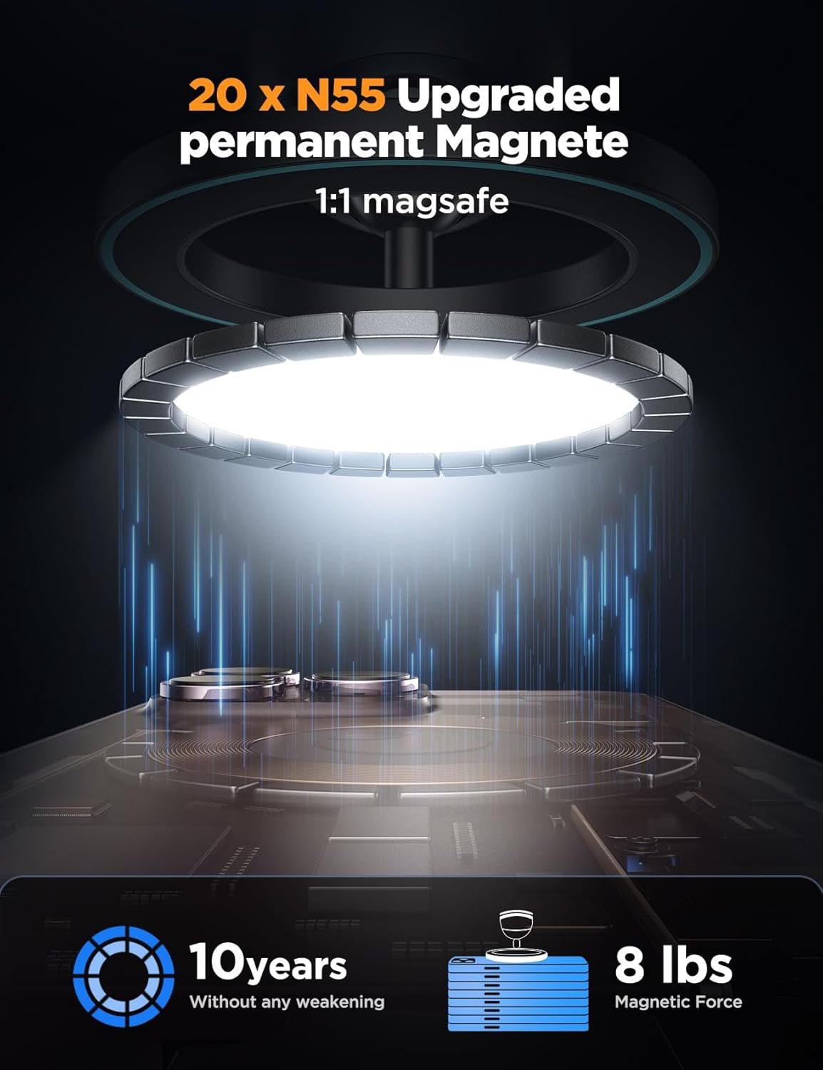 for Magsafe Car Mount, All - Metal Magnetic Phone Holder for Car, [Stronger Magnet] Car Magnet Phone Mount for Dash, Fit for Iphone 16 15 14 13 12 - Velinare