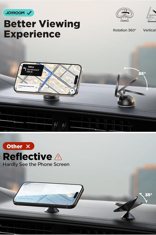 for Magsafe Car Mount, All - Metal Magnetic Phone Holder for Car, [Stronger Magnet] Car Magnet Phone Mount for Dash, Fit for Iphone 16 15 14 13 12 - Velinare