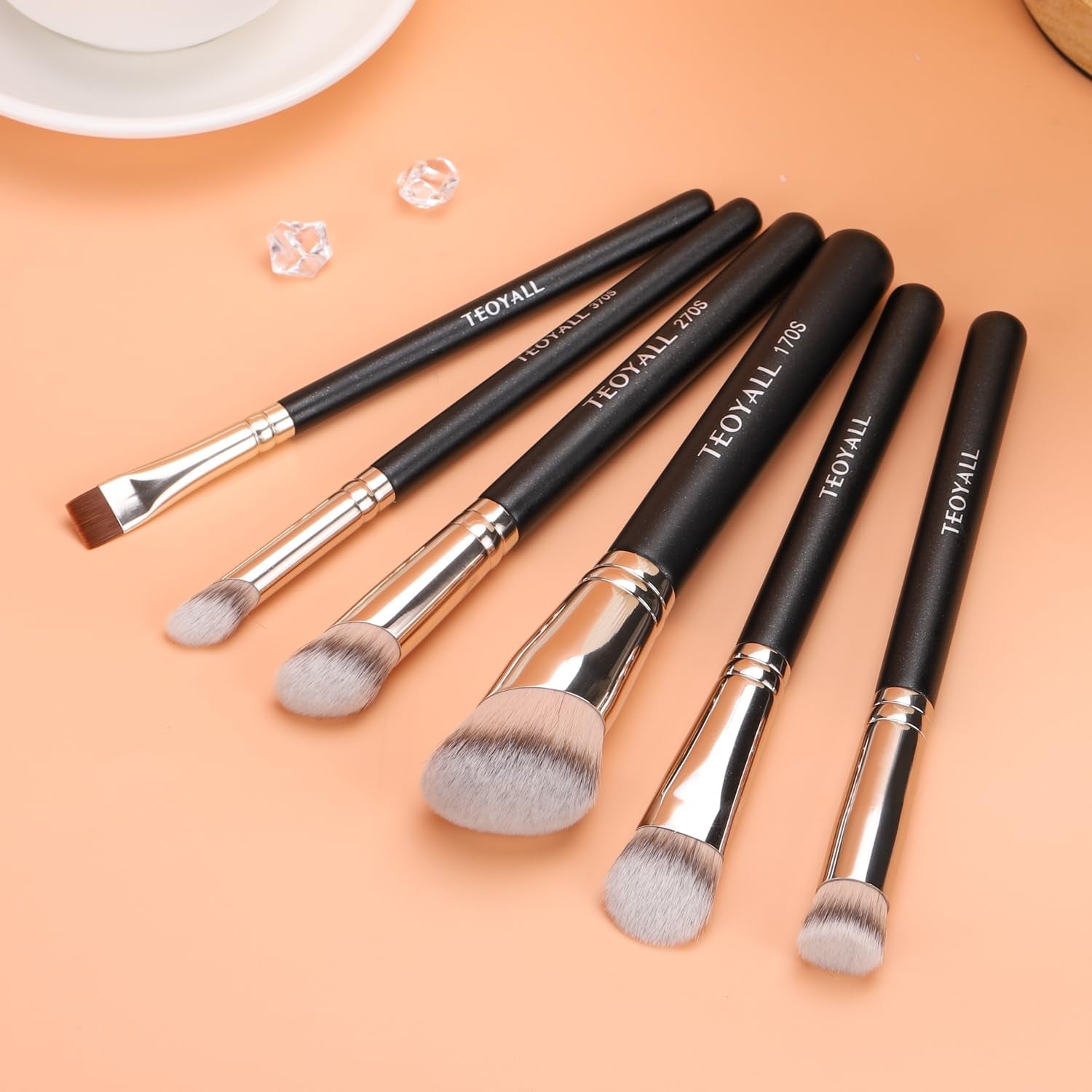 Foundation Contour Conceal Brush Set, 3PCS Angled Synthetic Kabuki Brush for Blending Setting Buffing with Liquid, Cream and Powder Cosmetic (170S/270S/370S) - Velinare