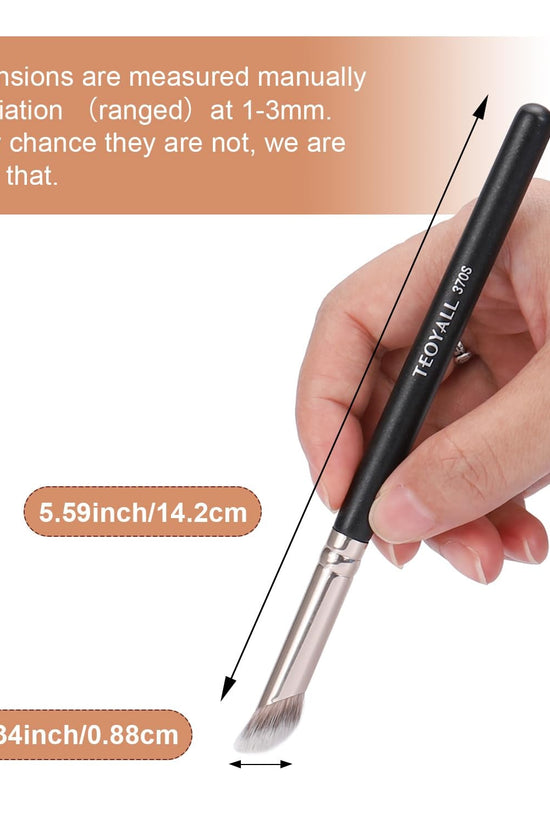 Foundation Contour Conceal Brush Set, 3PCS Angled Synthetic Kabuki Brush for Blending Setting Buffing with Liquid, Cream and Powder Cosmetic (170S/270S/370S) - Velinare