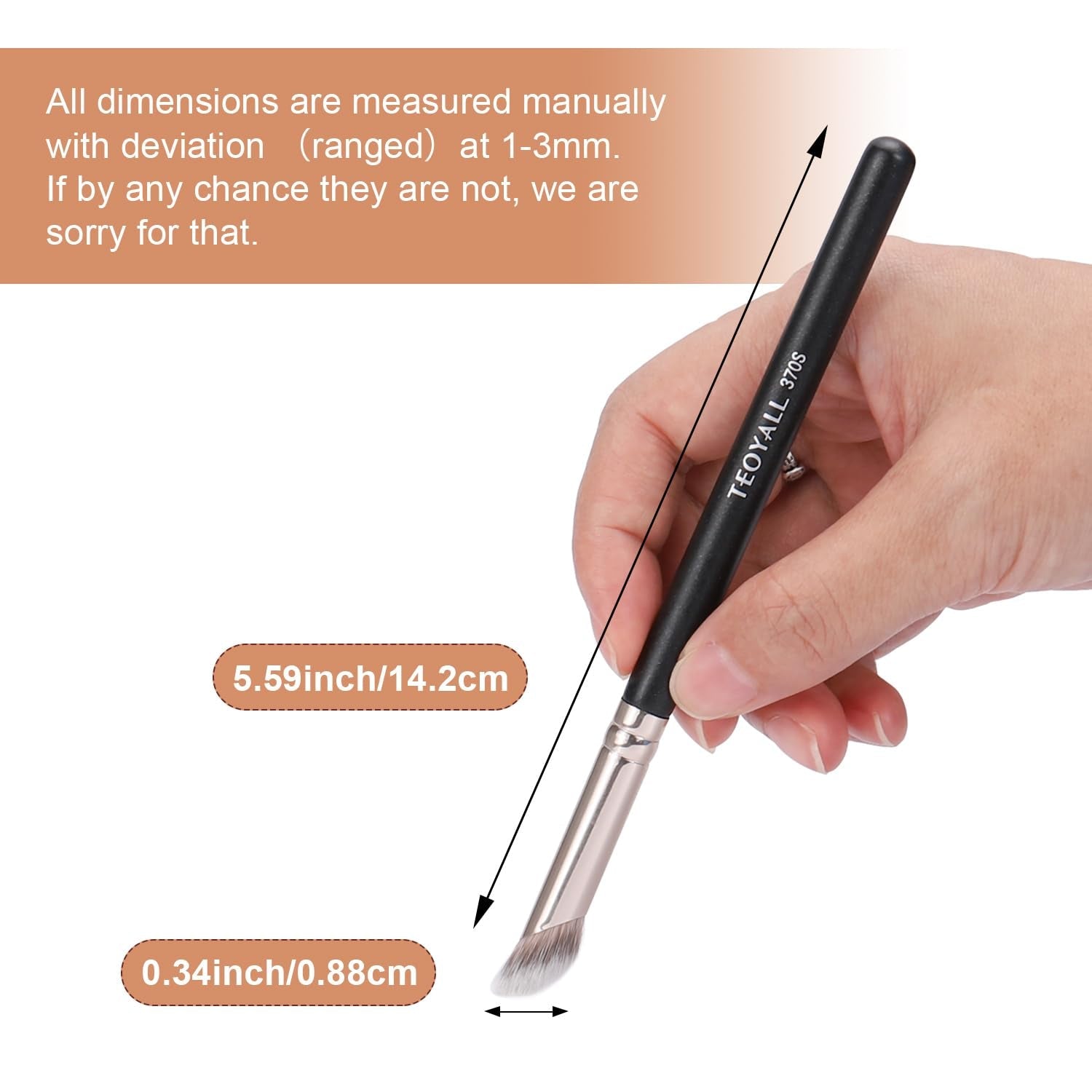 Foundation Contour Conceal Brush Set, 3PCS Angled Synthetic Kabuki Brush for Blending Setting Buffing with Liquid, Cream and Powder Cosmetic (170S/270S/370S) - Velinare