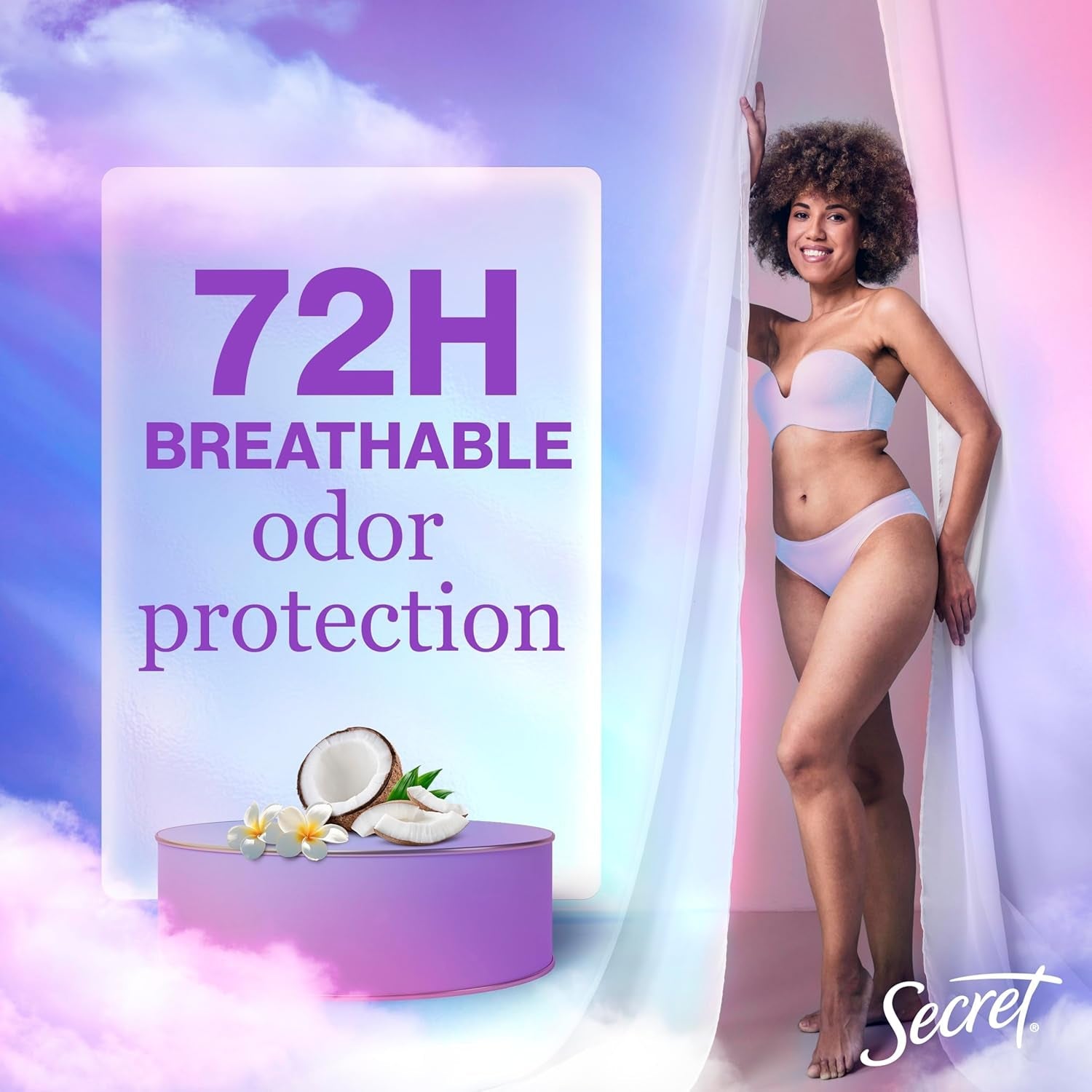 Fresh Antiperspirant Deodorant for Women, 72Hr Breathable Sweat & Odor Protection, Instant Freshness & Gentle, PH Balancing Minerals, Clear Gel, Nurturing Coconut Scent, 2.6 Oz - Velinare