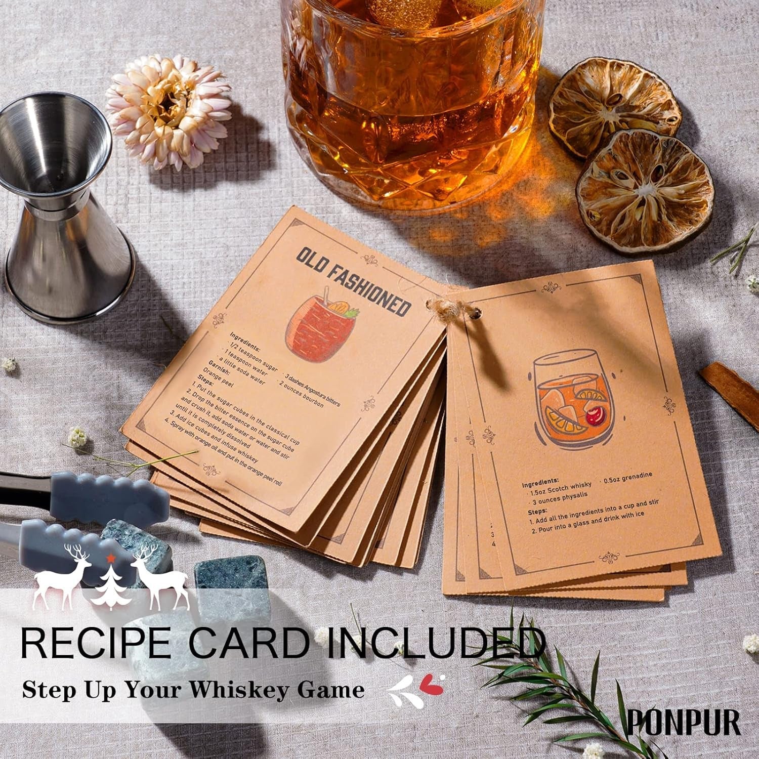 Gifts for Men Dad Stocking Stuffers, Whiskey Decanter Set with 2 Glasses, Unique Cool Dad Birthday Gift from Daughter Son, Best Christmas Retirement Present for Man Father - Velinare