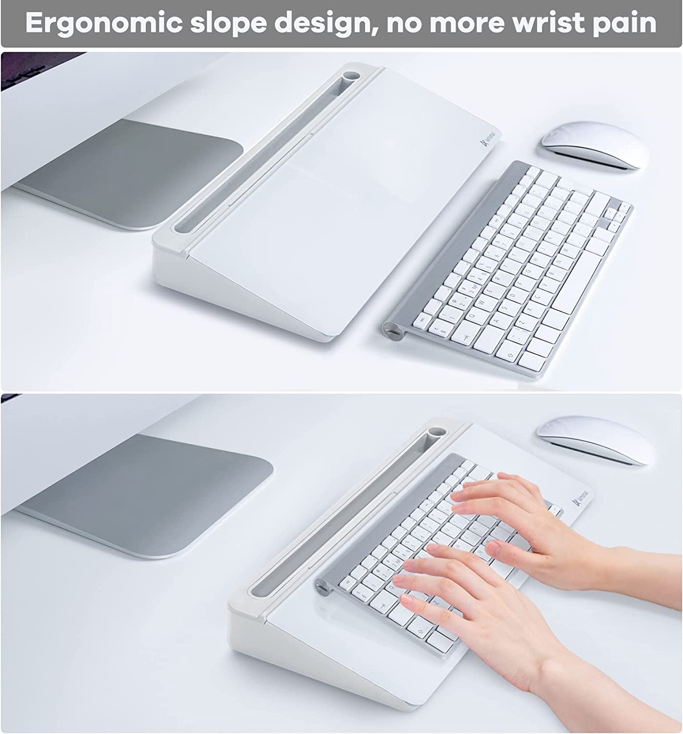 Glass Desk Whiteboard with Storage, Desktop Organizer To - Do List Memo Notepad Dry Erase White Board for Home Office and School Supplies (White) - Velinare