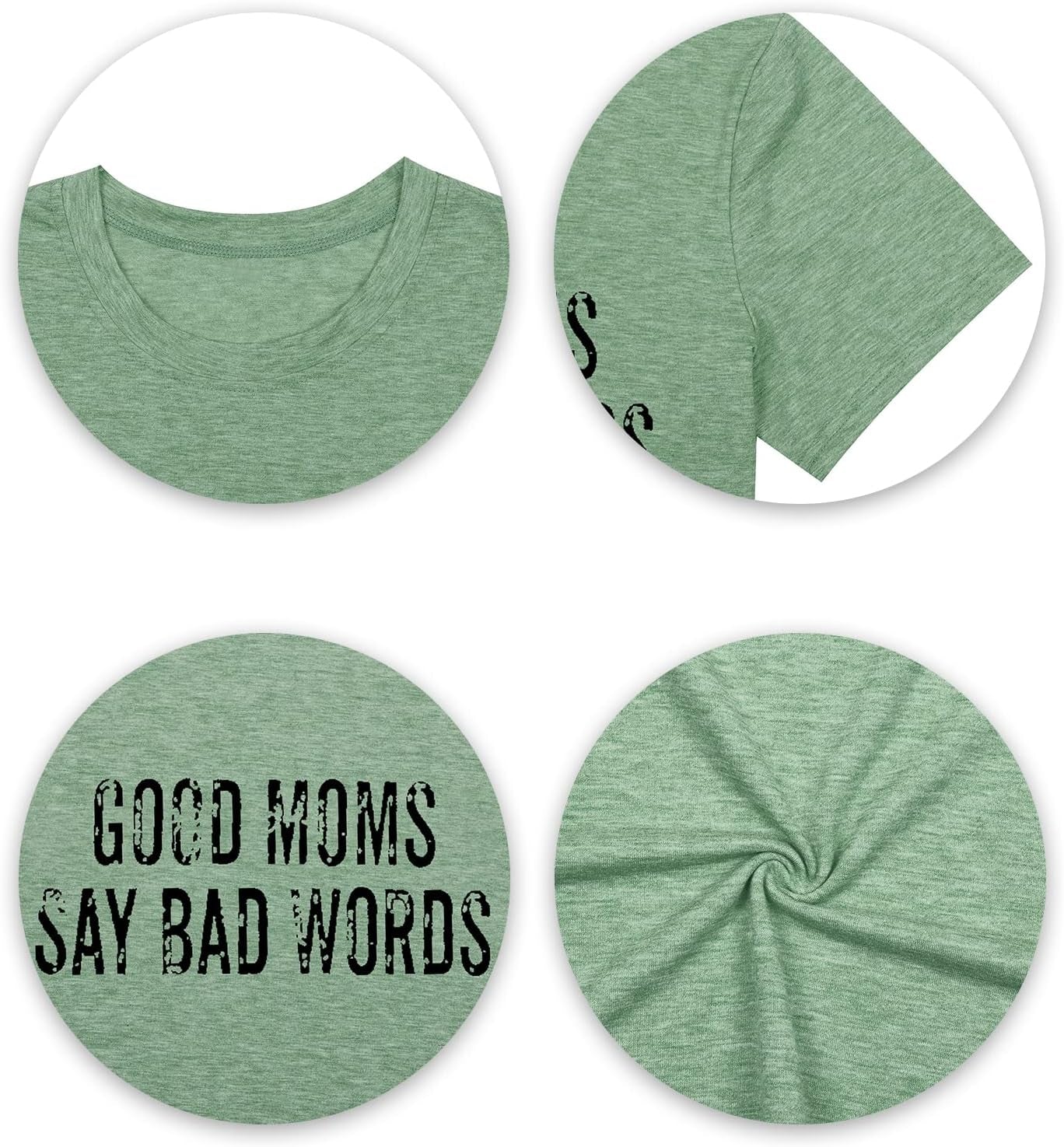 Good Mom Say Bad Words T Shirt Mom Life Short Sleeve Shirts Mama Tshirt Women Funny Graphic Printed Casual Tee Tops - Velinare