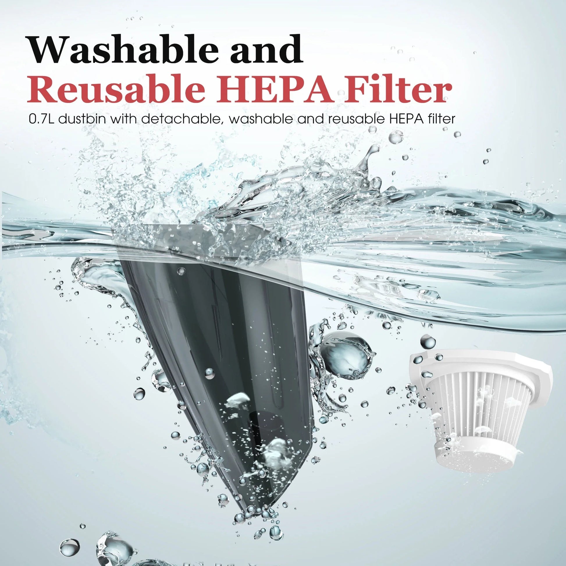 Handheld Vacuum Cordless, Portable Mini Car Vacuum Cleaner Cordless with Powerful Suction, Hand Vacuum Cleaner Cordless Rechageable for Car, Black - Velinare