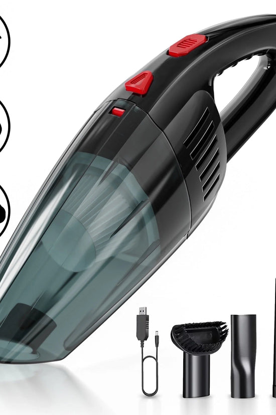 Handheld Vacuum Cordless, Portable Mini Car Vacuum Cleaner Cordless with Powerful Suction, Hand Vacuum Cleaner Cordless Rechageable for Car, Black - Velinare