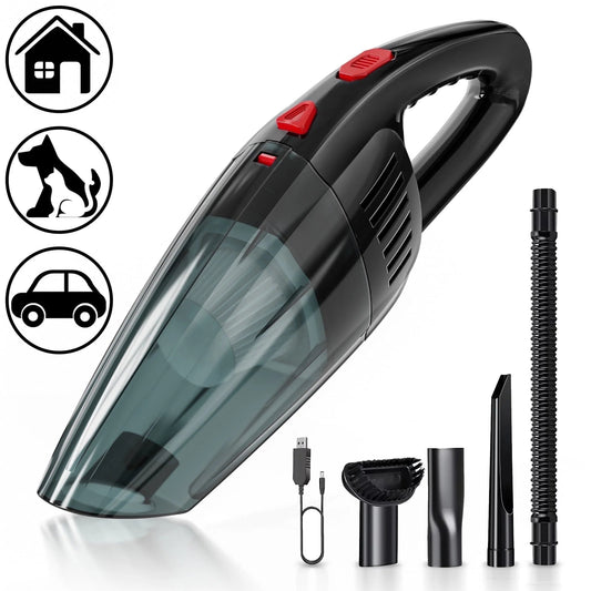 Handheld Vacuum Cordless, Portable Mini Car Vacuum Cleaner Cordless with Powerful Suction, Hand Vacuum Cleaner Cordless Rechageable for Car, Black - Velinare
