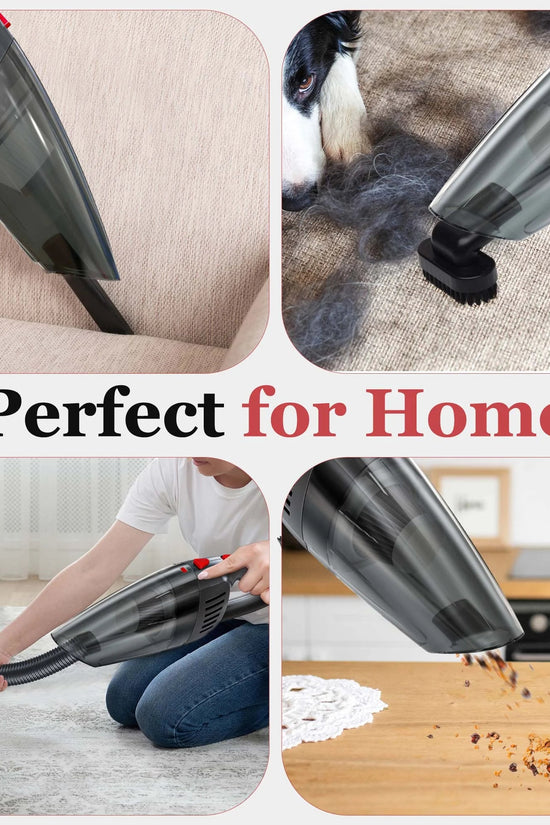Handheld Vacuum Cordless, Portable Mini Car Vacuum Cleaner Cordless with Powerful Suction, Hand Vacuum Cleaner Cordless Rechageable for Car, Black - Velinare