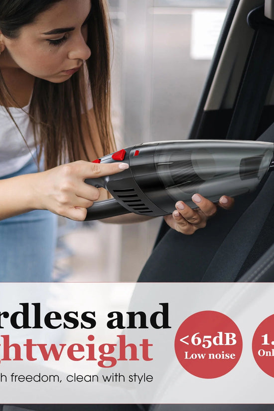 Handheld Vacuum Cordless, Portable Mini Car Vacuum Cleaner Cordless with Powerful Suction, Hand Vacuum Cleaner Cordless Rechageable for Car, Black - Velinare