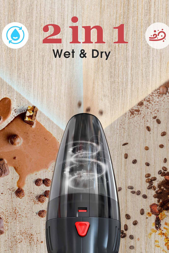 Handheld Vacuum Cordless, Portable Mini Car Vacuum Cleaner Cordless with Powerful Suction, Hand Vacuum Cleaner Cordless Rechageable for Car, Black - Velinare