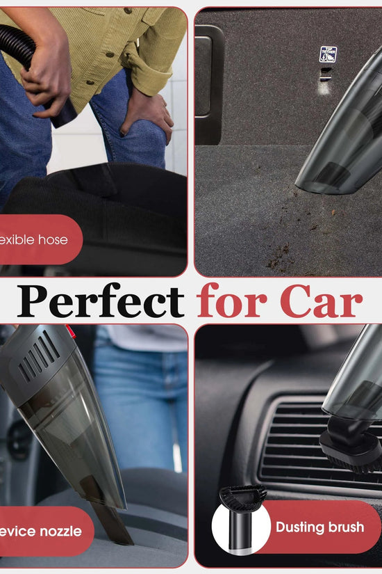Handheld Vacuum Cordless, Portable Mini Car Vacuum Cleaner Cordless with Powerful Suction, Hand Vacuum Cleaner Cordless Rechageable for Car, Black - Velinare