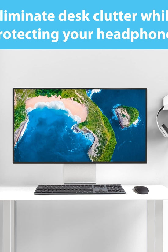 Headphone Hanger – Includes Removable Adhesive Strips for Easy, Damage - Free Wall, Desk, or PC Mounting (Premium White Headphone Hook – One Pack) - Velinare